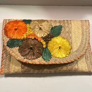 Vintage Straw Clutch Purse